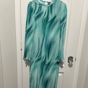 SHEIN Teal Long Sleeve Dress